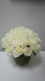 Modern White Rose Arrangement