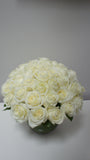 Modern White Rose Arrangement