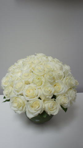 Modern White Rose Arrangement